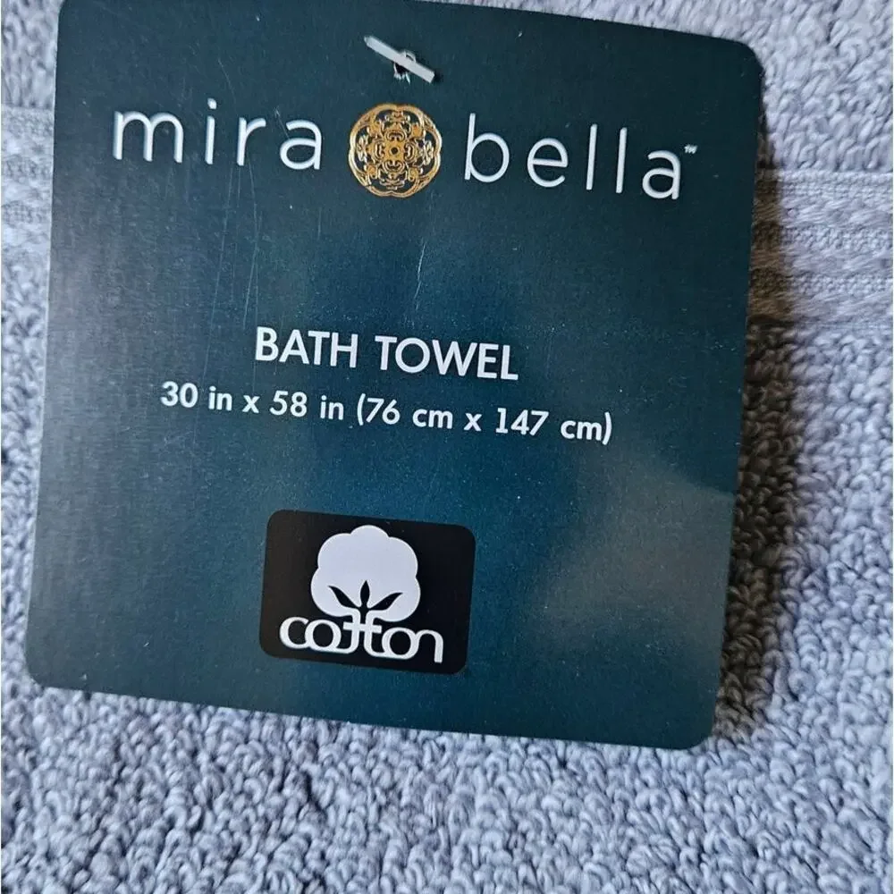 Mira Bella 100% Cotton Bath Towel OEKO-TEX  Blue NWT Costco